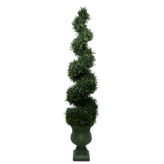 Silk Spiral Topiary with Decorative Planter
