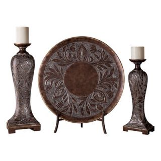 Minka Ambience Candlesticks with Charger Plate (Set of 3)