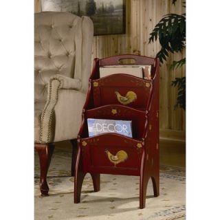 Crestview Hand Painted Magazine Rack in Rooster Red   CVFWR966