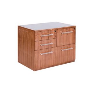 Furniture Resources Radius Office Combo File Cabinet with Grey Glass