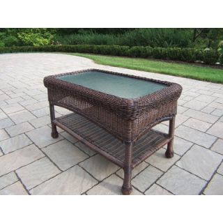 Oakland Living Resin Wicker Rectangle Coffee Table   90027 CT