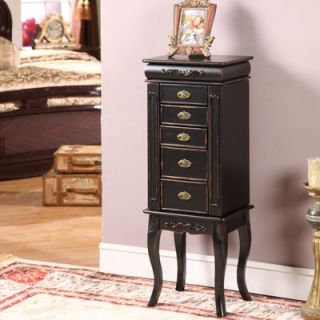 Wildon Home ® Morrel Six Drawer Jewelry Armoire in Distressed Black