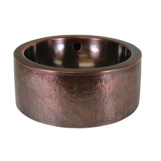 The Copper Factory Hand Hammered Copper 15 Round Vessel Sink with