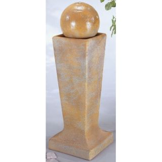 Henri Studio Centerpiece Cast Stone Sphere On Tall Pedestal Fountain