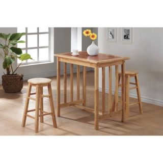 Wildon Home ® 3 Piece Counter Height Bar Table Set with Terracotta