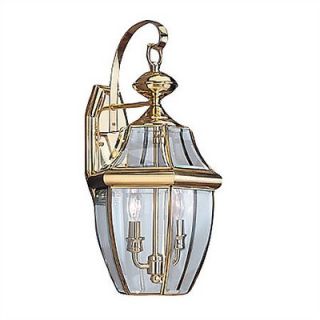 Sea Gull Lighting Classic Outdoor Wall Lantern in Polished Brass