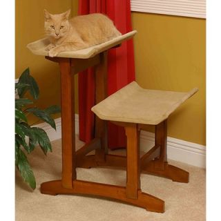 Mr. Herzhers Craftsman Series Double Seat Wooden Cat Perch   1720