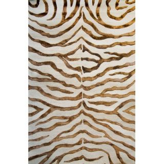 nuLOOM Earth Safari Zebra Print with Faux Silk Highlights Rug   NF01