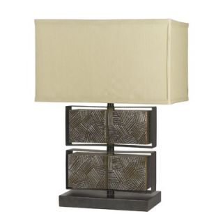 Cal Lighting Decor Block Frame Table Lamp in Dark Gray   BO 329TB