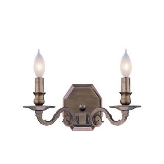Crystorama Williamsburg Two Light Wall Sconce in Aged Brass   440 2