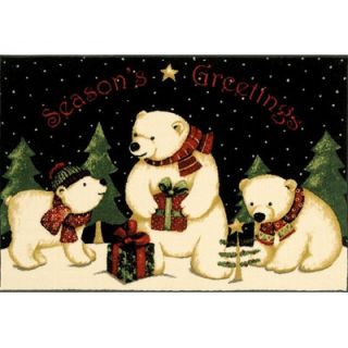 Shaw Rugs Home for the Holidays Polar Bears Holiday Novelty Rug