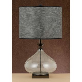 Cal Lighting Table Lamp with Grey Drum Shade in Glassy   BO 2071TB