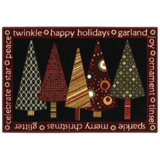 Shaw Rugs Home for the Holidays Twinkle Trees Novelty Rug