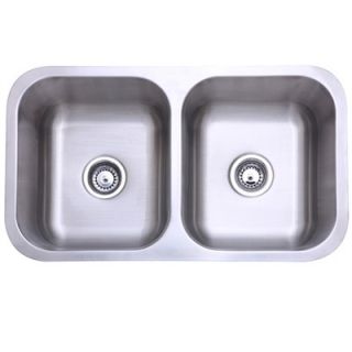 Elements of Design Undermount Double Bowl Kitchen Sink in Brushed