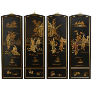 Oriental Furniture Ladies Soapstone Wall Plaques in Rich Clear   LCQ