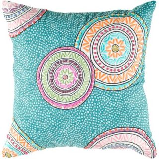 Rizzy Home Teal and Orange / Purple Decorative Pillow