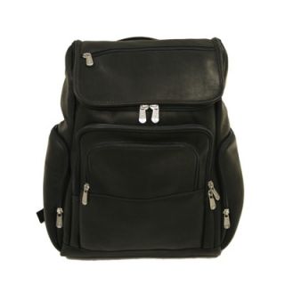 Piel Entrepreneur Multi Pocket Laptop Backpack in Black   2834 BLK