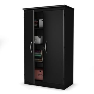 South Shore Morgan Collection Storage Cabinet in Pure Black