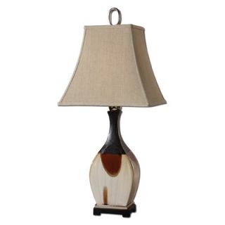 Uttermost Cervatto One Light Table Lamp in Metallic Black Rusty Red