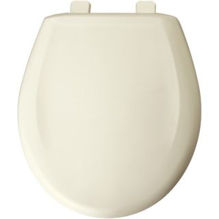 Bemis Round Solid Plastic Toilet Seat with Top Tite Hinges