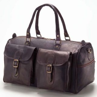 Clava Leather Colored Vachetta Two Pocket 19 Leather Duffel