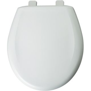 Bemis Round Solid Plastic Toilet Seat with Top Tite Hinges