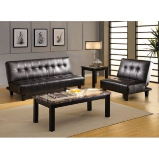 Hokku Designs Belmont Leatherette Convertible Sofa and Chair Set