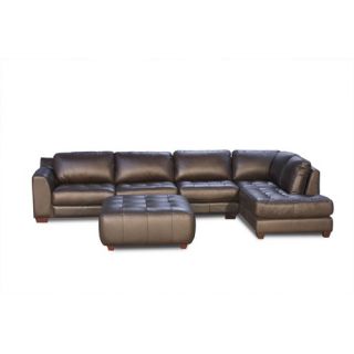 Zen Right Leather Modular Chaise Sectional