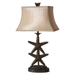 Uttermost Starfish Table Lamp in Antiqued Gold with Dark Gray