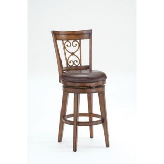 Hillsdale Napa Valley Swivel Bar Stool in Textured Khaki and Cherry