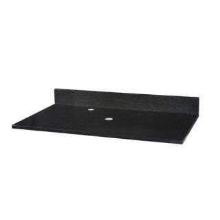 Stone 25 x 22 Vanity Top with Backsplash for Vessel Sink in Black