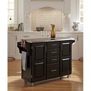 Home Styles Kitchen Cart with Stainless Steel Top   9100 1042