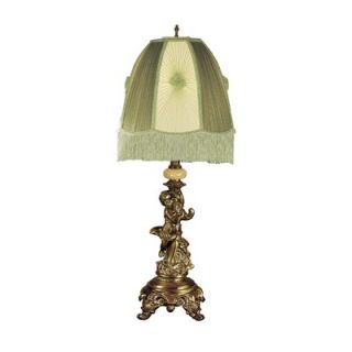 Dale Tiffany Cupid Celadn One Light Table Lamp in Copper Brass