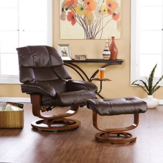Wildon Home ® Dawn Leather Ergonomic Recliner and Ottoman