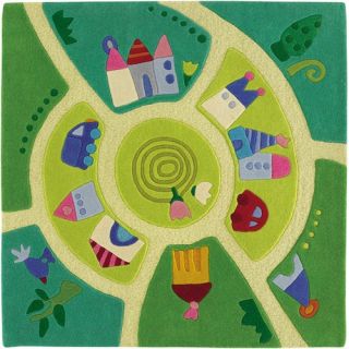 Kids Rugs   Primary Color Green