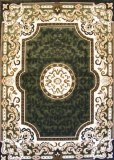 Sage Green Persian Medallion Woven 8x11 Area Rug Thick Actual Size 7