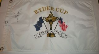 Luke Donald Signed 2010 Ryder Cup Golf Pin Flag Team Europe
