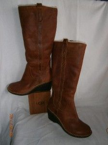 UGG Hartley Boots Chestnut Leather New Fall Womens Sz US 7