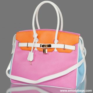 Di Gregorio Italian Designer Pink Leather Ladylike Bag
