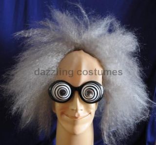 light grey bald wig scientist scrooge gray mens costume accessory prop
