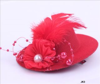  Fascinator Headband Top Hat Beaded Hair Clip Hen Party Costume JK3