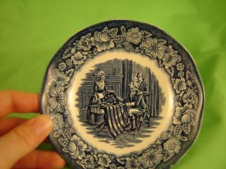  blue Betsy Ross historic colonial secnes England bowl dish decor art