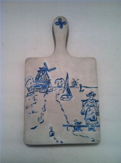 Vintage Kitchen Handle Ceramic Breadboard Cutting Board Chopping Hand