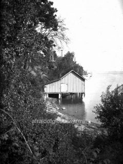 Photo 1890s Boathouse on Shore of Grosse Ile Michigan