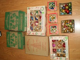 Vintage Lot Christmas Ornaments Shiny Brite Poland Hand Painted T