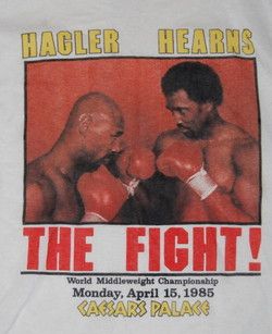 Vintage 80s Tommy Hearns Marvin Hagler Boxing Championship Fight T
