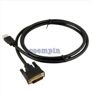 6ft Gold Plated 24 1 DVI D Male to HDMI Male Cable for HDTV DVD