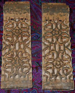 Two Vintage Heater Ornate Ceramic Inserts Grates For Gas or Propane