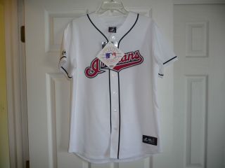 NWT Cleveland Indians Grady Sizemore Jersey Youth XL Majestic SEWN AND