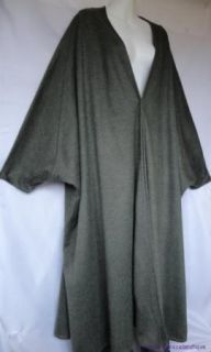Boutique Green Heather Wool Blend Open Front Oversized Poncho Cape